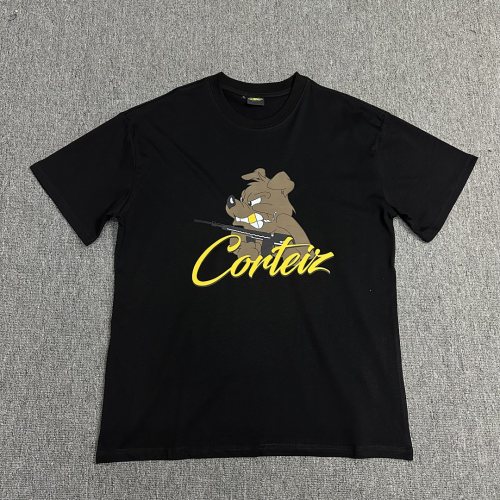 5A Unisex Dog Graphic T-shirt Black 3109