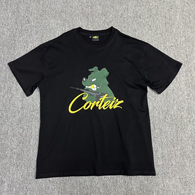 5A Unisex Dog Graphic T-shirt Black 3109