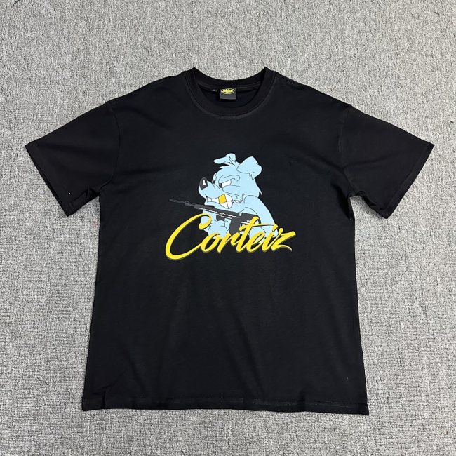 5A Unisex Dog Graphic T-shirt Black 3109