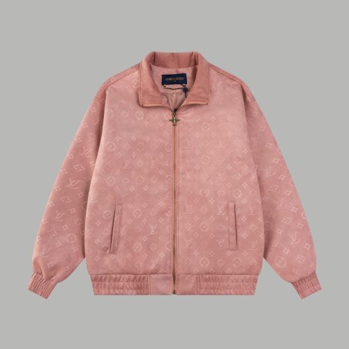 Original Men Monogram Debossed Suede Leather Tracksuit Jacket