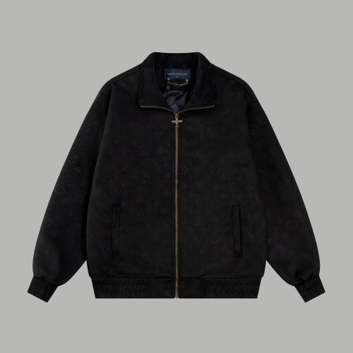 Original Men Monogram Debossed Suede Leather Tracksuit Jacket