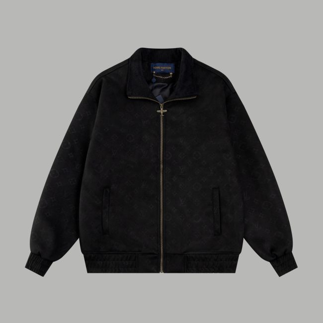 Original Men Monogram Debossed Suede Leather Tracksuit Jacket