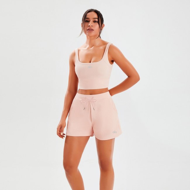 5A Women Sports Bra High-Waist Drawstring Shorts Set 5109