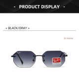 5A Rimless Hexagonal Polarized Sunglasses 3769