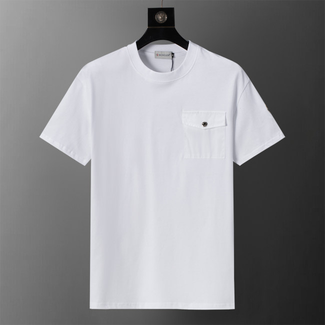 5A Men's Cotton Crew Neck Short Sleeve T-Shirt with Chest Pocket