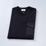 5A Men's Cotton Crew Neck Short Sleeve T-Shirt with Chest Pocket