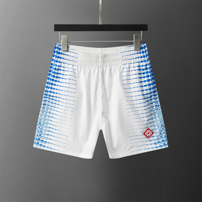 5A Men's White Geometric Print Swim Shorts Beach Shorts