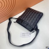 5A Men's Monogram Print Large Vertical Flat Crossbody Bag
