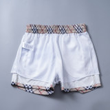 5A Men's Classic Check Swim Shorts Quick-Dry Beach Shorts