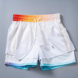5A Men's Tri-Color Gradient Swim Shorts Beach Shorts