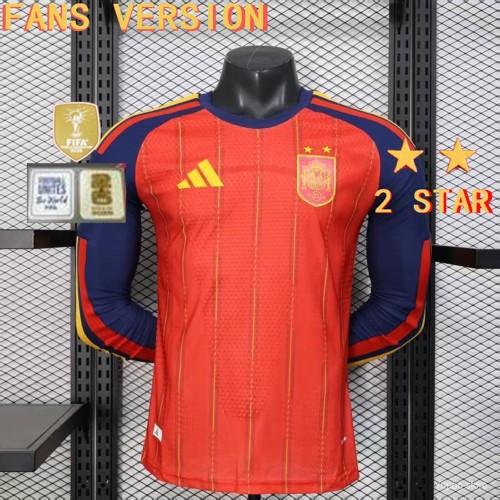 Original 2026 FIFA World Cup Spain Winner Home Fans Version Long Sleeve Jersey