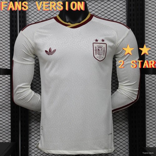 Original 2026 FIFA World Cup Spain Winner Away Fans Version Long Sleeve Jersey