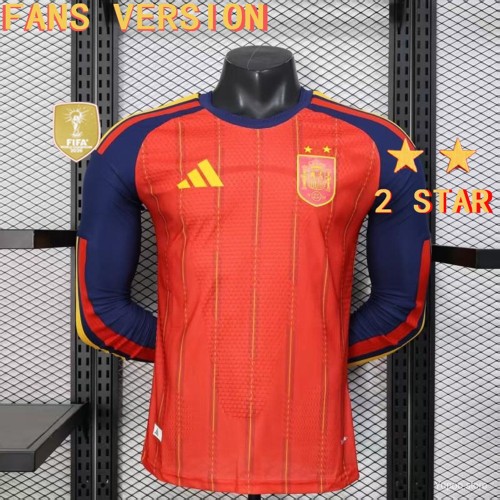Original 2026 FIFA World Cup Spain Winner Home Fans Version Long Sleeve Jersey