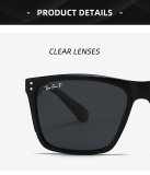 5A Unisex Square Frame Polarized Sunglasses 4612
