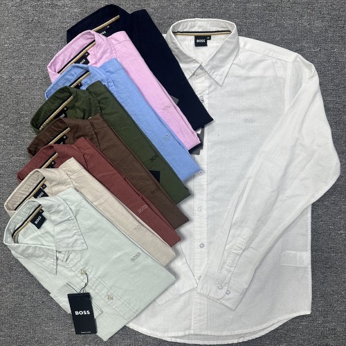 5A Men's Embroidered Logo Long-Sleeve Shirt