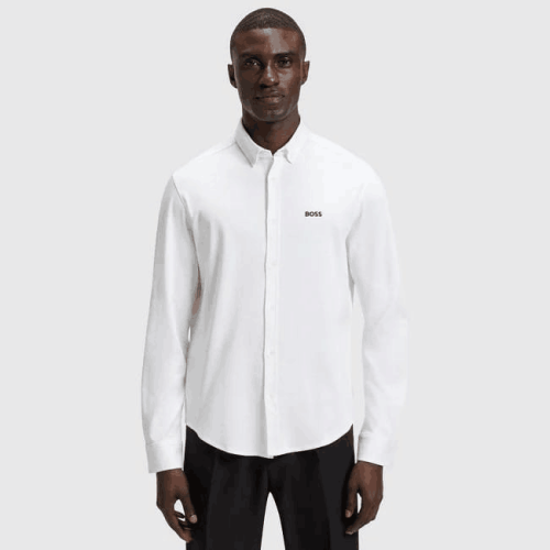 5A Men's Embroidered Logo Long-Sleeve Oxford Shirt