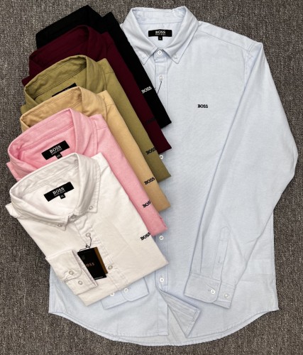 5A Men's Embroidered Logo Long-Sleeve Oxford Shirt