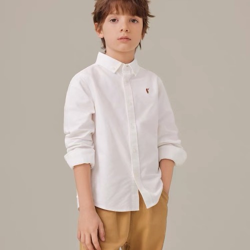 5A Colorful Stitched Pony Children's Oxford Long-Sleeved Shirt