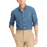 5A Men's Slim Fit Denim Long Sleeve Shirt