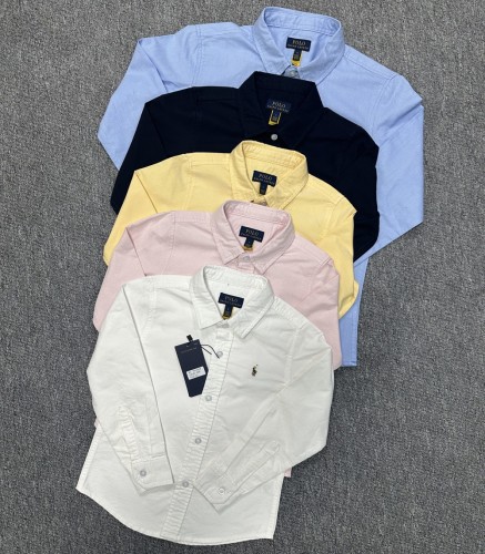 5A Colorful Stitched Pony Children's Oxford Long-Sleeved Shirt
