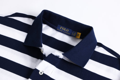 5A Men's Classic Fit Striped Short Sleeve Polo Shirt