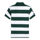 5A Men's Classic Fit Striped Short Sleeve Polo Shirt