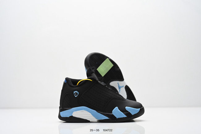 5A Kids Jordan 14 Retro Black and University Blue