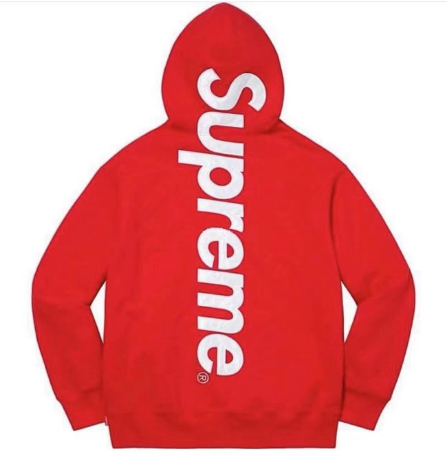 Original Satin Appliqué Hooded Sweatshirt
