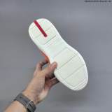 5A America's Cup Orange Patent Leather Gray Mesh White Sole Sneaker