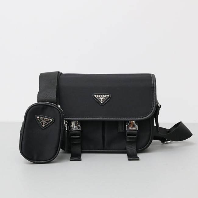 5A Re-Nylon and Saffiano Leather Messenger Shoulder Bag