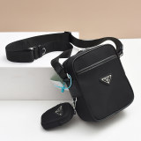 5A Re-Nylon and Saffiano Leather Belt Bag nylon