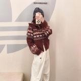 5A knitted cardigan women's coat wool 18.4% cotton wool