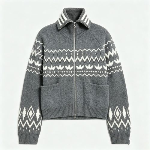 5A knitted cardigan women's coat wool 18.4% cotton wool