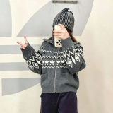 5A knitted cardigan women's coat wool 18.4% cotton wool