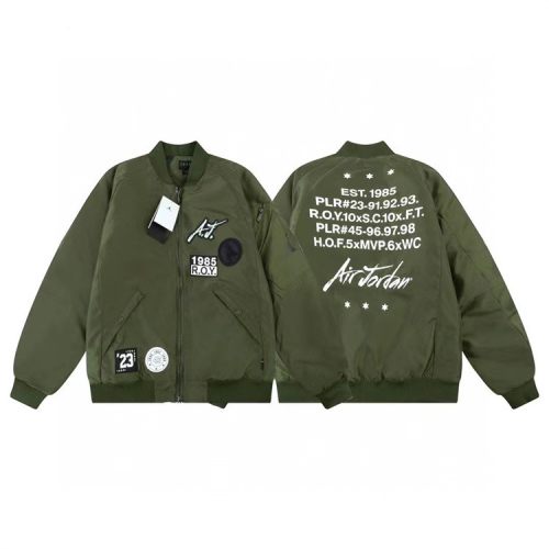 5A Men's Stand Collar Embroidered Logo Bomber Jacket Embroidered Polyester