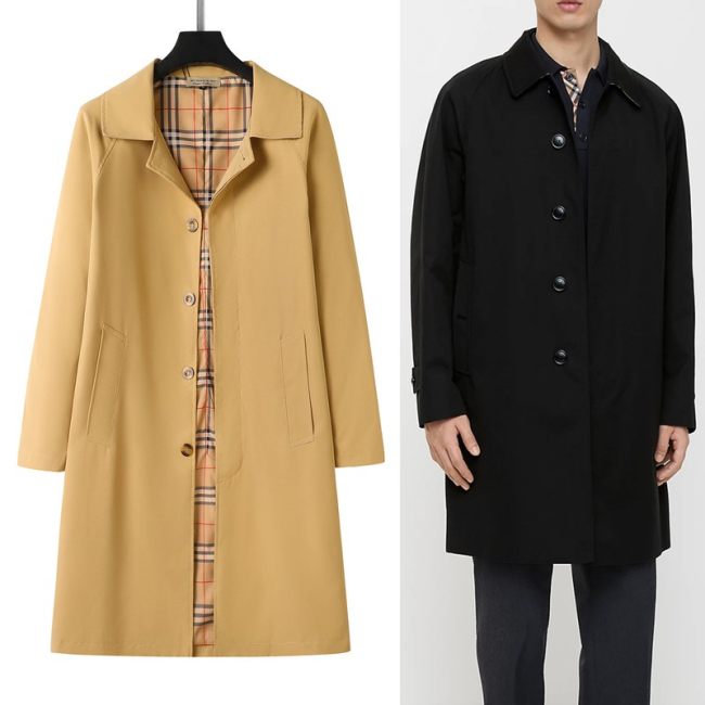 5A Men's Long Sleeve Collar Single-breasted Trench Coat