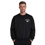 5A Winter Men's The Originals Three Stripes Poly-cotton Fleece 420 Gsm Loose Fit Fleece Lined Crew Neck Sweatshirt