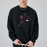5A Men's Outline Mink Fleece 420 Gsm Drop Shoulder Crew Neck Sweatshirt
