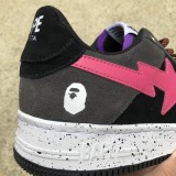 A Bathing Ape Bape Sta Black Grey Pink Suede