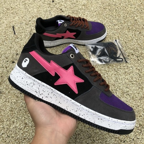 A Bathing Ape Bape Sta Black Grey Pink Suede