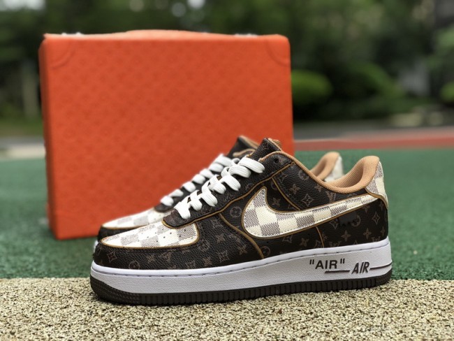 Nike Air Force 1 Low Loouis Vuitton Monogram Brown Damier Azur(with Original box)