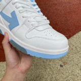 OFF-WHITE OOO Low Out Of Office Calf Leather White Light Blue