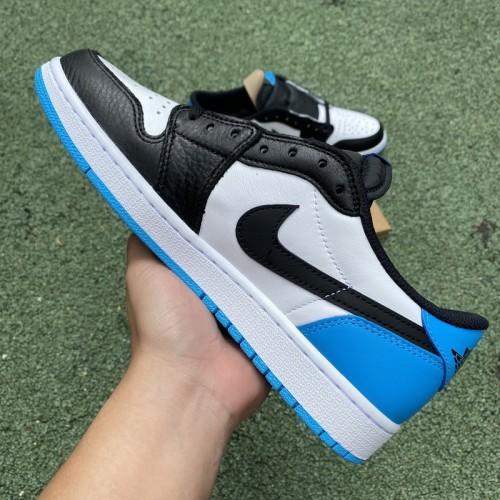 Jordan 1 Retro Low OG Black Dark Powder Blue