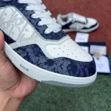 D1or B27 Low Denim Blue White Dior Tears Oblique Galaxy Leather
