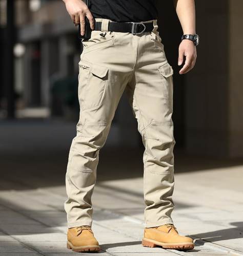 Men's Elastic Fabric Tear Resistant Tactical Multi Pocket Overalls
