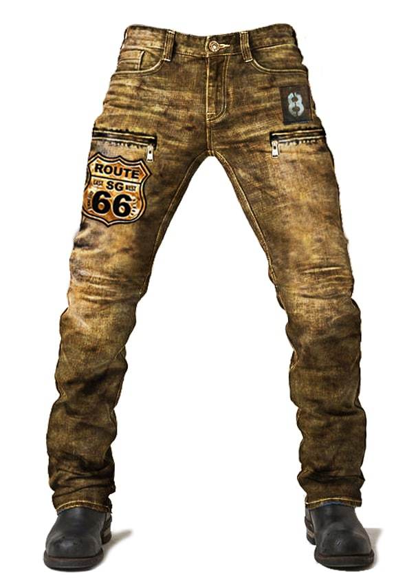 Men's Route 66 Retro Washed Tactical Denim Pants