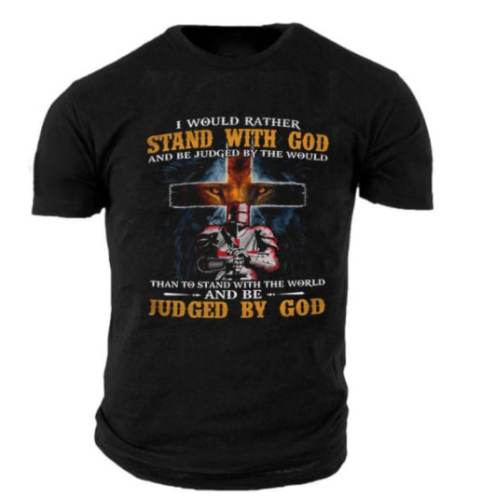 Men's Outdoor Stand With God Judged By God Cotton T-Shirt