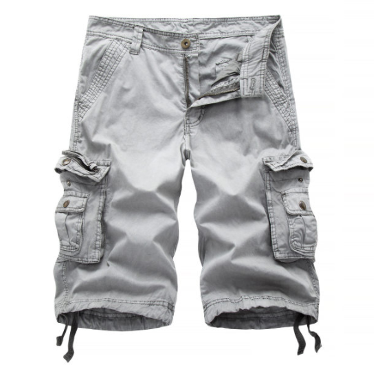 Men's outdoor casual cotton multi-bag cargo shorts