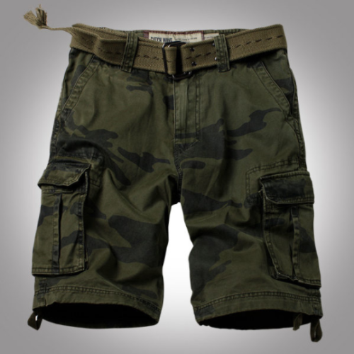 Men's outdoor casual pants loose multi-pocket cotton shorts