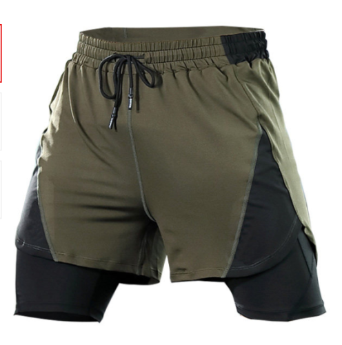Men's Fake Two Piece Stretch Quick Dry Running Shorts